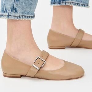 Cinq a Sept Beige Mary Jane Flats 37.5